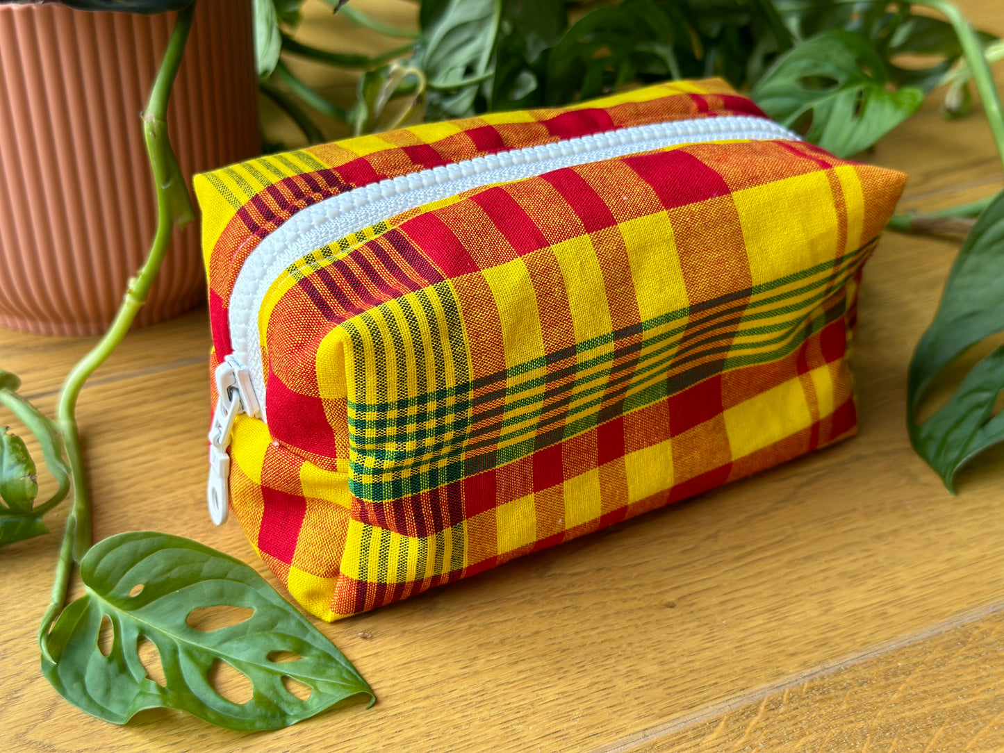 Trousse de toilette "Maracuja" en madras traditionnel