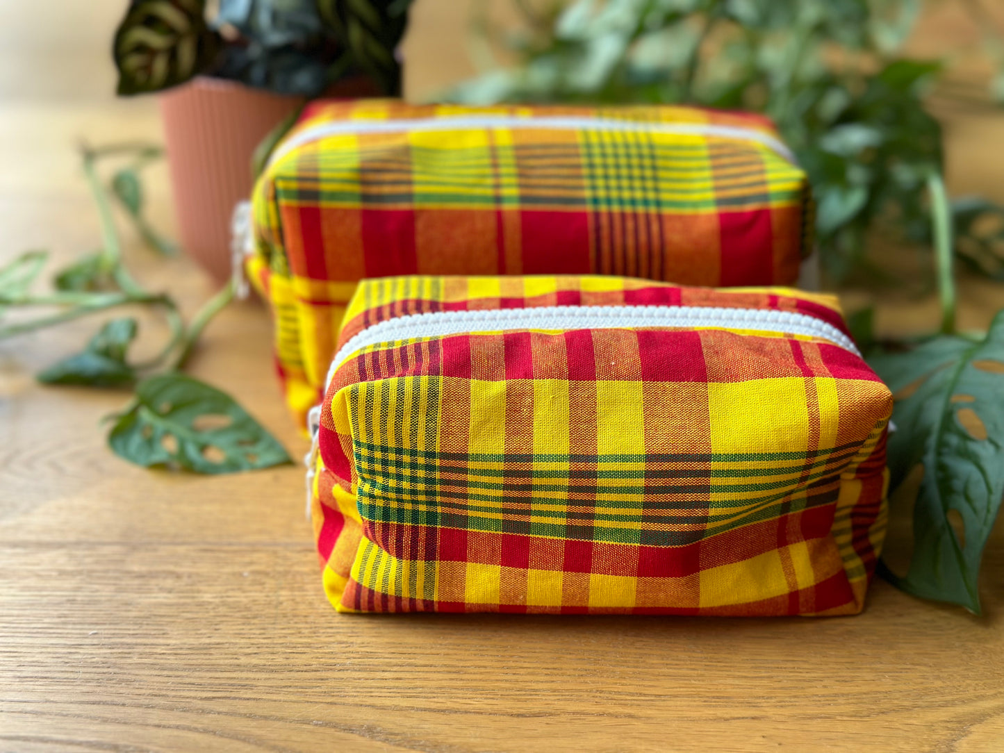 Trousse de toilette "Maracuja" en madras traditionnel