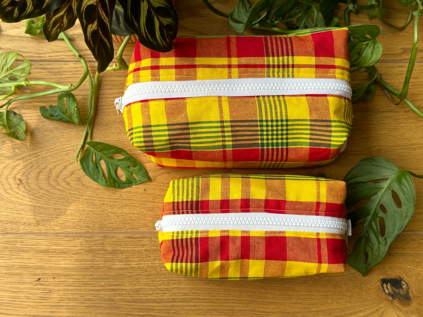 Trousse de toilette "Maracuja" en madras traditionnel