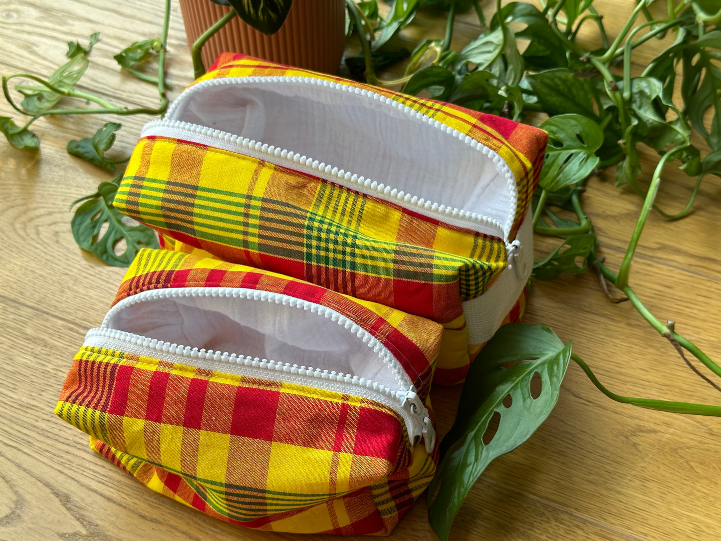 Trousse de toilette "Maracuja" en madras traditionnel