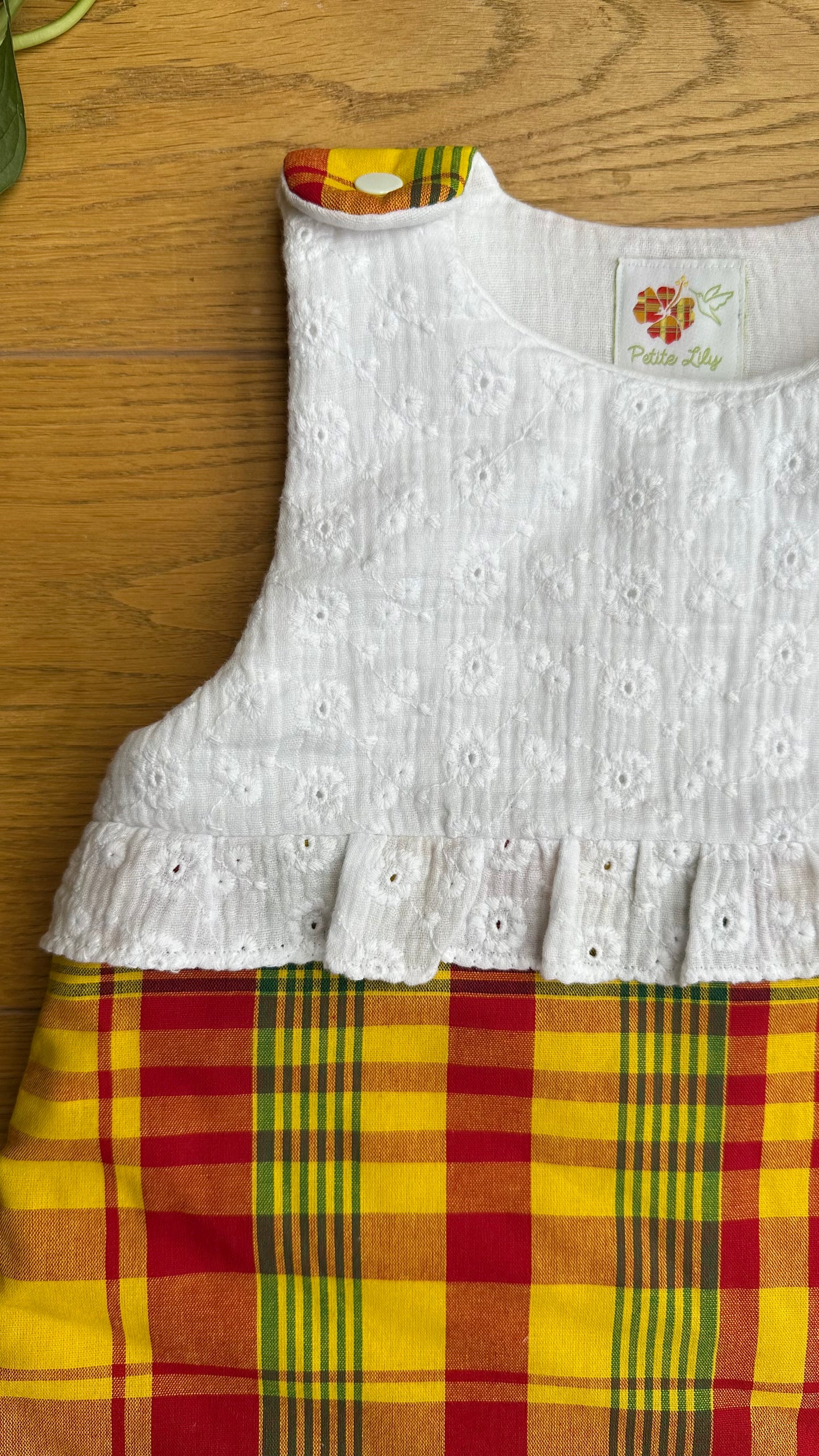 Gigoteuse "Ananas" en madras traditionnel & double gaze
