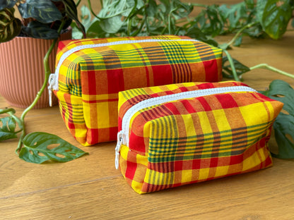 Trousse de toilette "Maracuja" en madras traditionnel